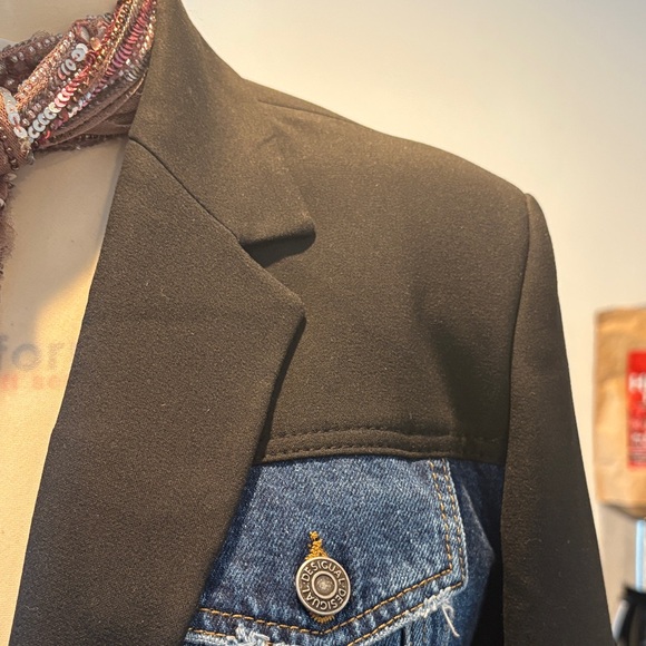 Desigual Black and Blue Denim Blazer - Picture 10 of 13